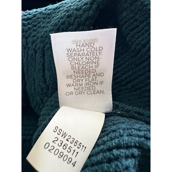 J Jill Chenille Chunky Cable Knit Sweater Teal Blue Oversized Pullover Size L - Picture 6 of 8
